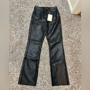 Flare High Waisted Leather Pants